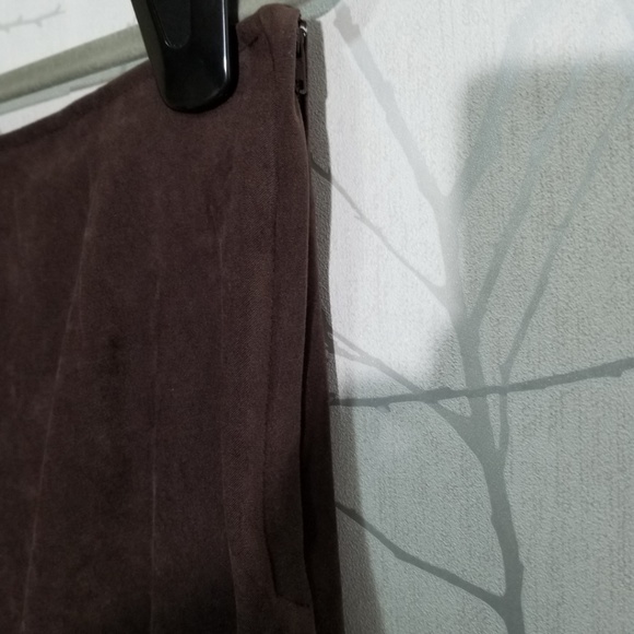 Sasson Brown Sateen Asymmetrical Peplum Skirt - Picture 2 of 4